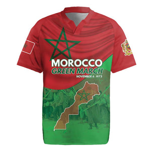 Morocco La Marche Verte Rugby Jersey Happy 50th Anniversary - African Pride