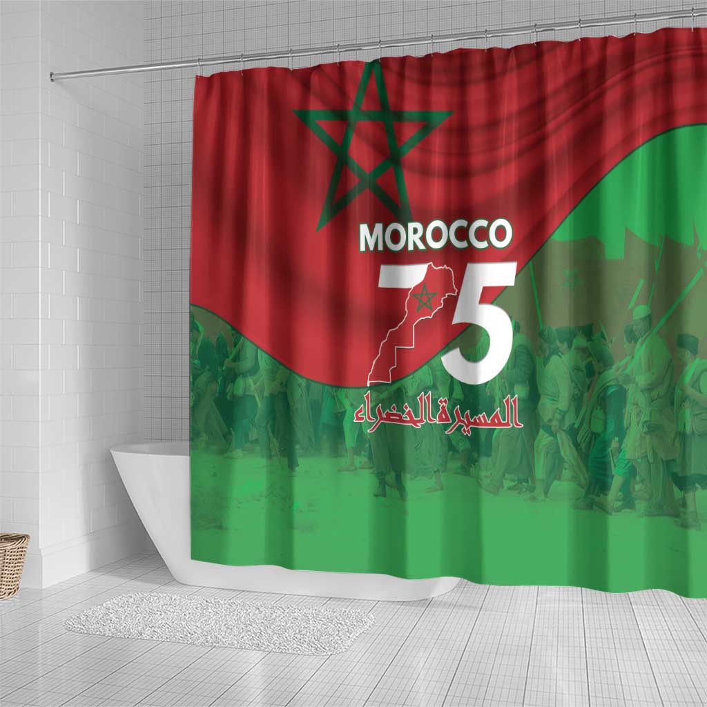 Morocco La Marche Verte Shower Curtain Happy 50th Anniversary - African Pride