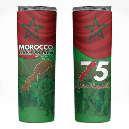 Morocco La Marche Verte Skinny Tumbler Happy 50th Anniversary - African Pride