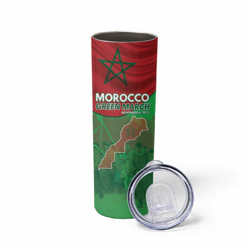 Morocco La Marche Verte Skinny Tumbler Happy 50th Anniversary - African Pride