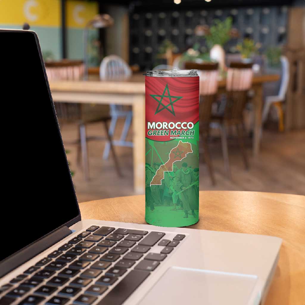 Morocco La Marche Verte Skinny Tumbler Happy 50th Anniversary - African Pride