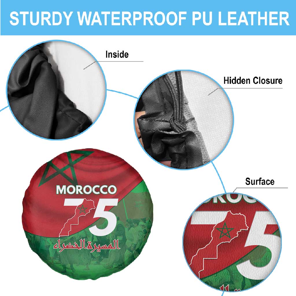 Morocco La Marche Verte Spare Tire Cover Happy 50th Anniversary - African Pride