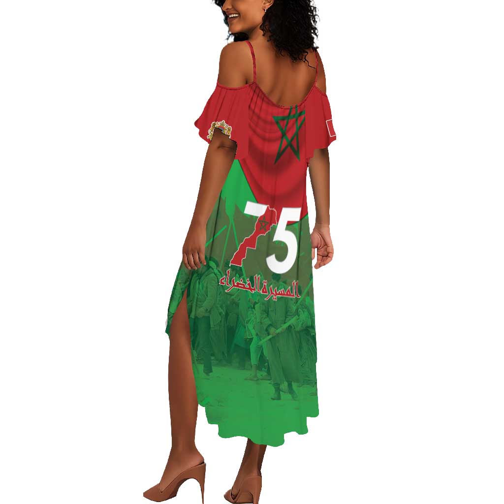Morocco La Marche Verte Summer Maxi Dress Happy 50th Anniversary - African Pride