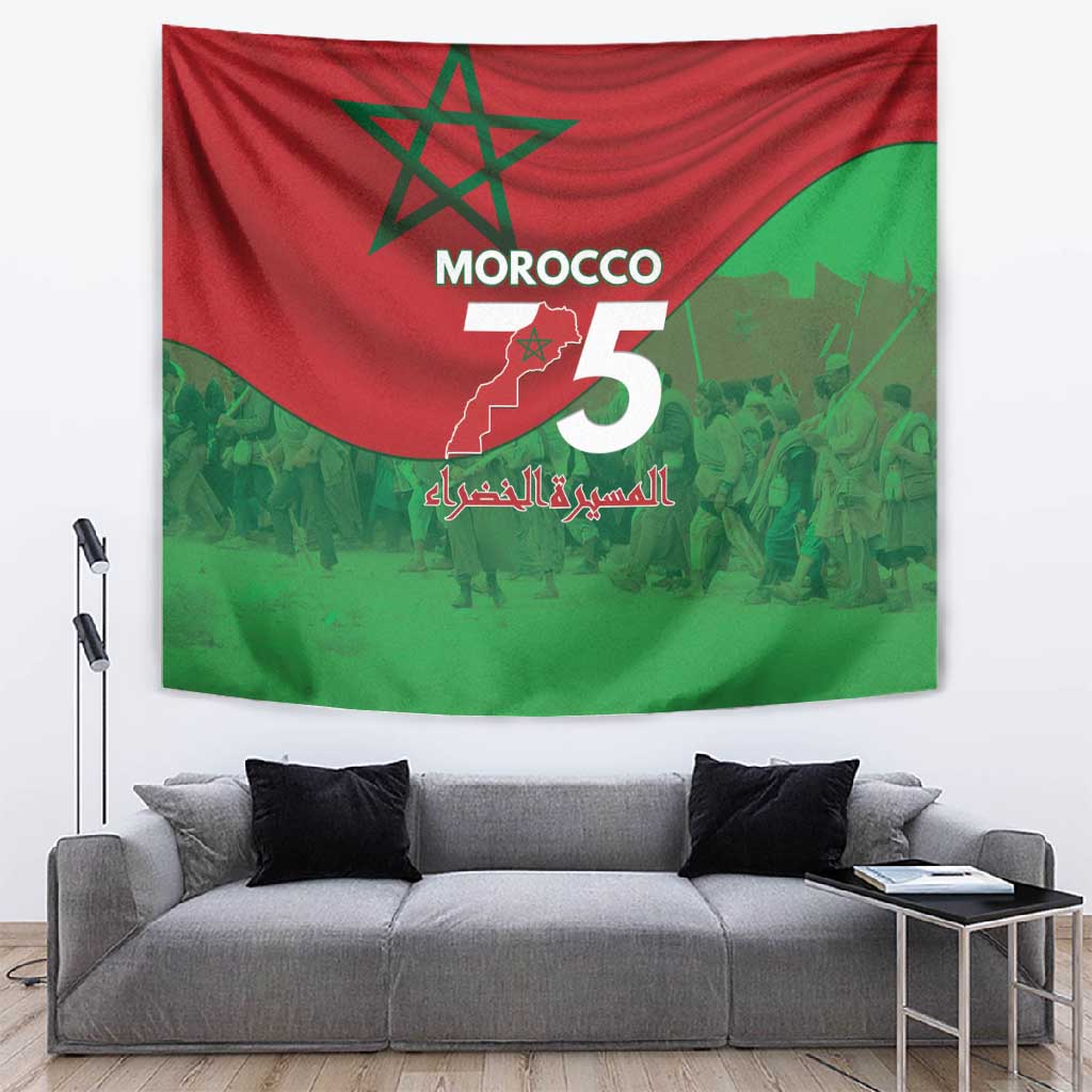 Morocco La Marche Verte Tapestry Happy 50th Anniversary - African Pride