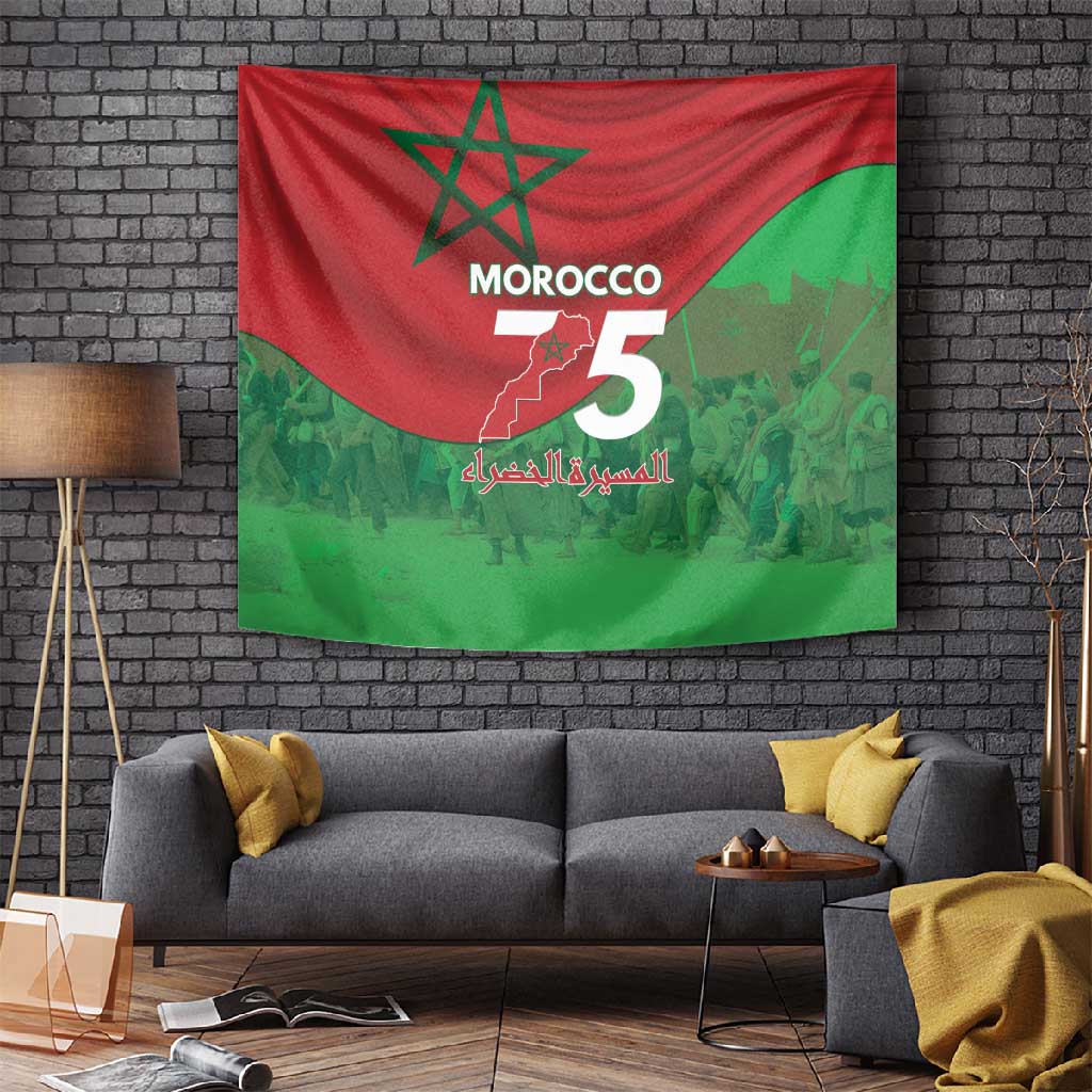 Morocco La Marche Verte Tapestry Happy 50th Anniversary - African Pride