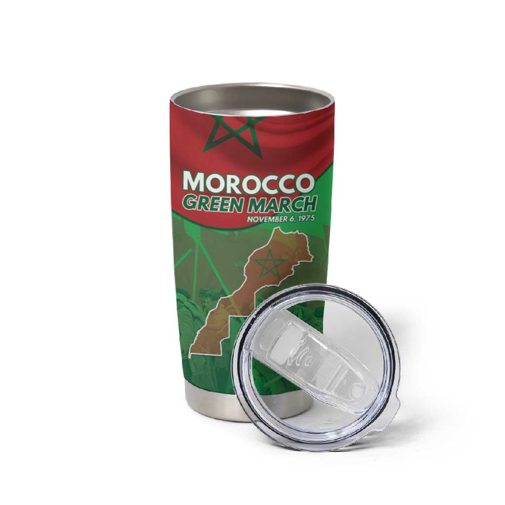 Morocco La Marche Verte Tumbler Cup Happy 50th Anniversary - African Pride