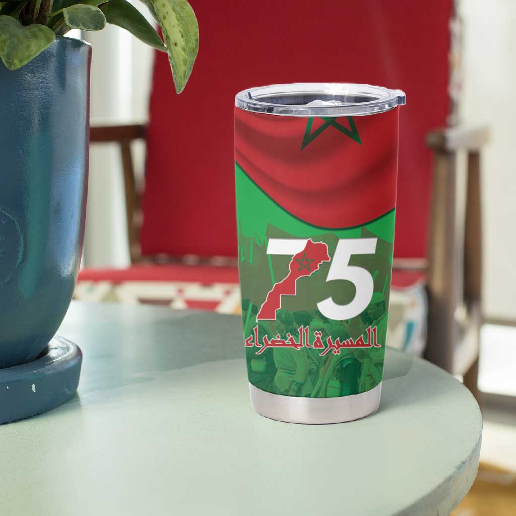 Morocco La Marche Verte Tumbler Cup Happy 50th Anniversary - African Pride