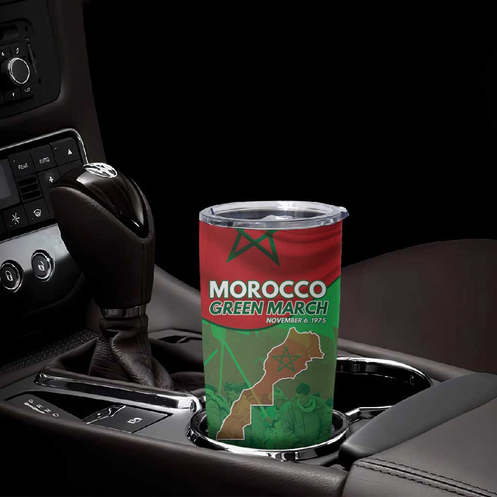 Morocco La Marche Verte Tumbler Cup Happy 50th Anniversary - African Pride