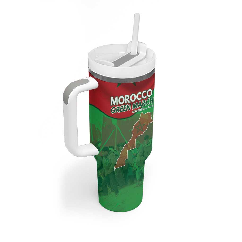 Morocco La Marche Verte Tumbler With Handle Happy 50th Anniversary - African Pride