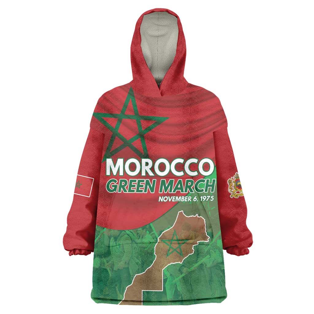 Morocco La Marche Verte Wearable Blanket Hoodie Happy 50th Anniversary - African Pride