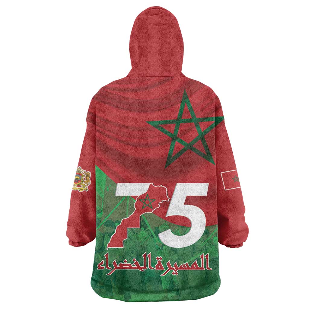 Morocco La Marche Verte Wearable Blanket Hoodie Happy 50th Anniversary - African Pride