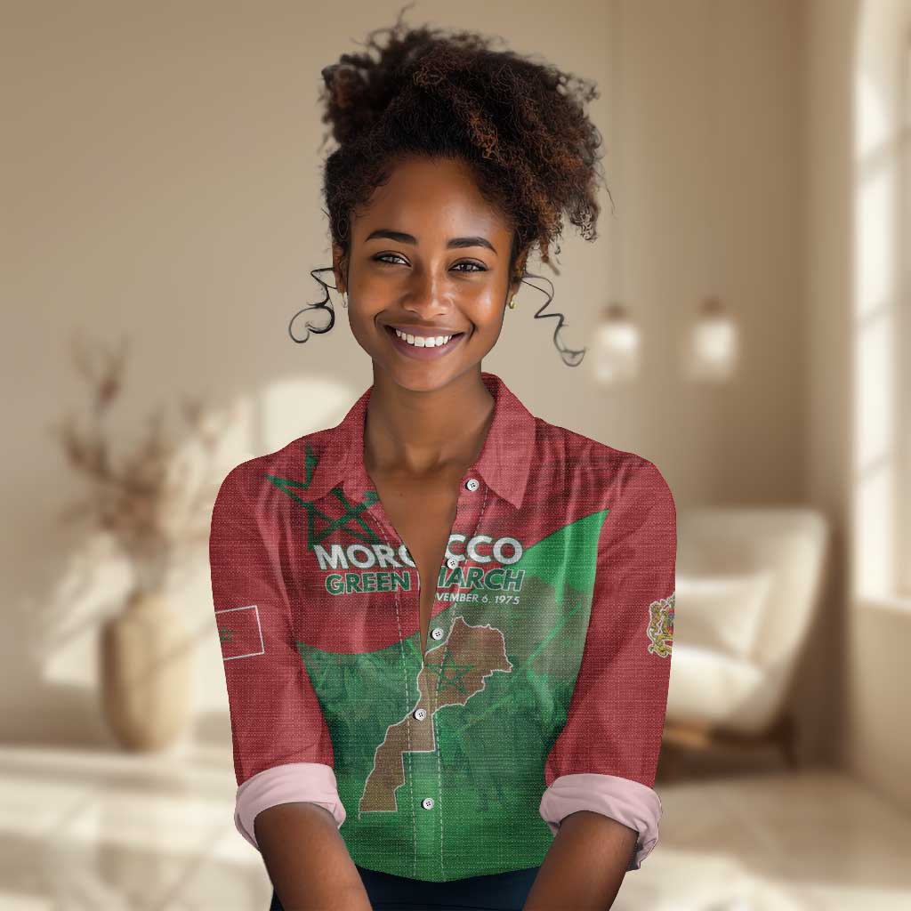 Morocco La Marche Verte Women Casual Shirt Happy 50th Anniversary - African Pride