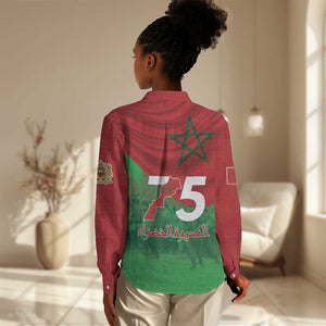 Morocco La Marche Verte Women Casual Shirt Happy 50th Anniversary - African Pride