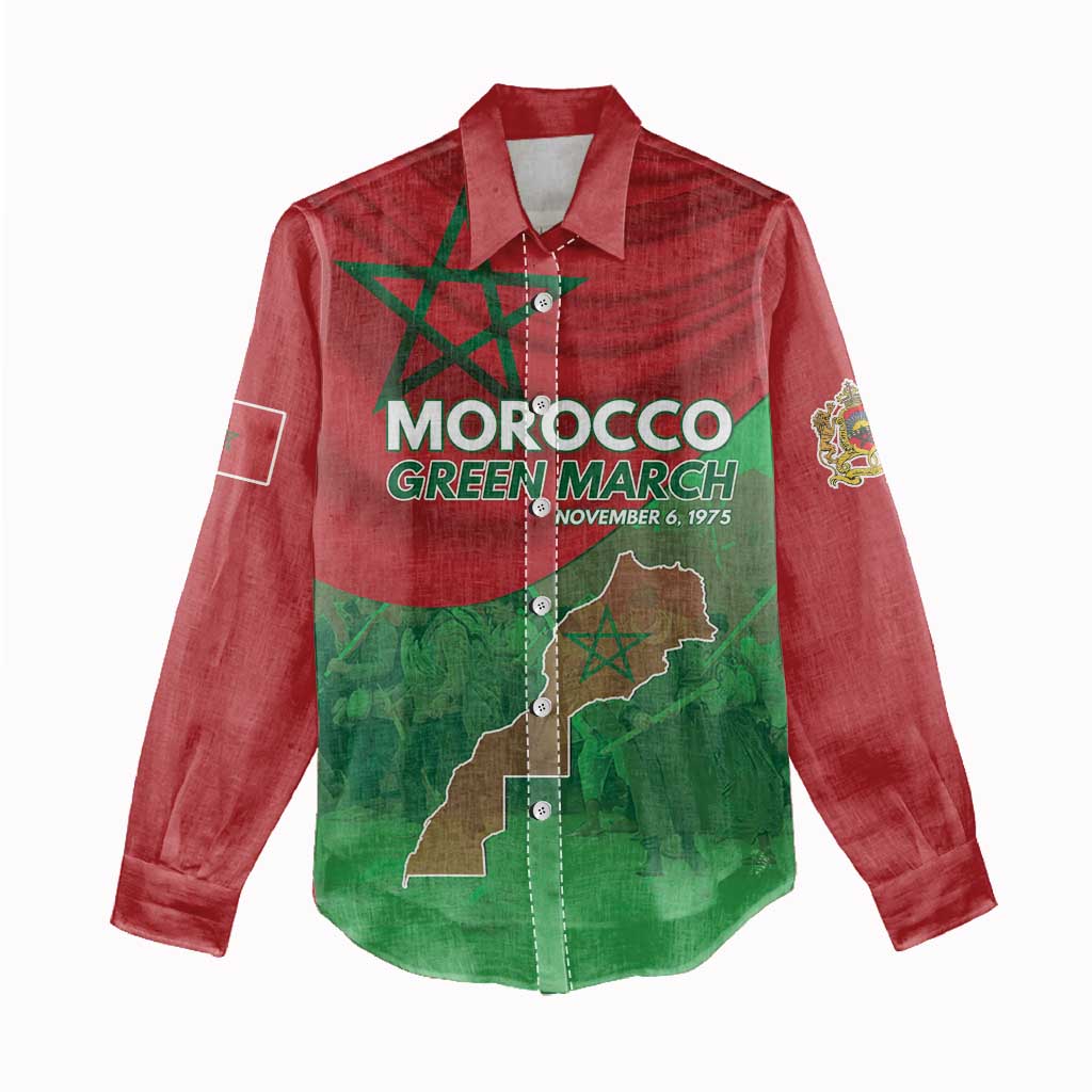 Morocco La Marche Verte Women Casual Shirt Happy 50th Anniversary - African Pride