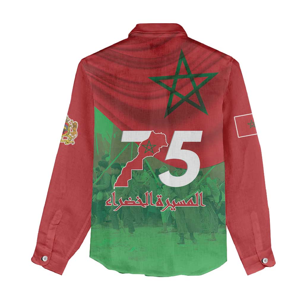 Morocco La Marche Verte Women Casual Shirt Happy 50th Anniversary - African Pride