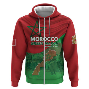 Morocco La Marche Verte Zip Hoodie Happy 50th Anniversary - African Pride