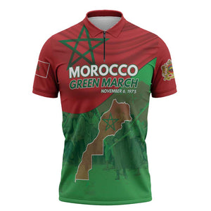 Morocco Green March Day Zipper Polo Shirt One People - One Nation