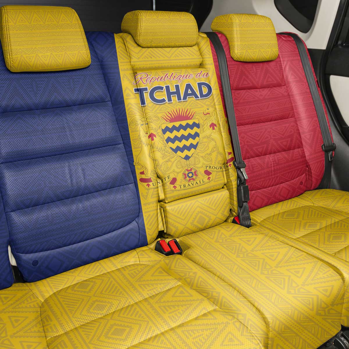Chad Flag Style Back Car Seat Cover African Pattern - African Pride