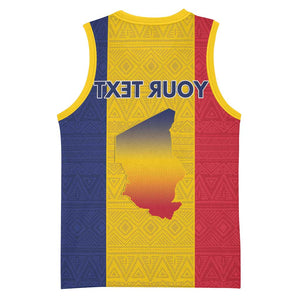 Personalized Chad Flag Style Basketball Jersey African Pattern - African Pride