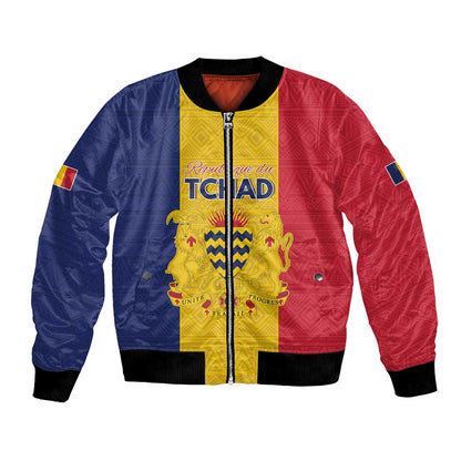 Personalized Chad Flag Style Bomber Jacket African Pattern - African Pride
