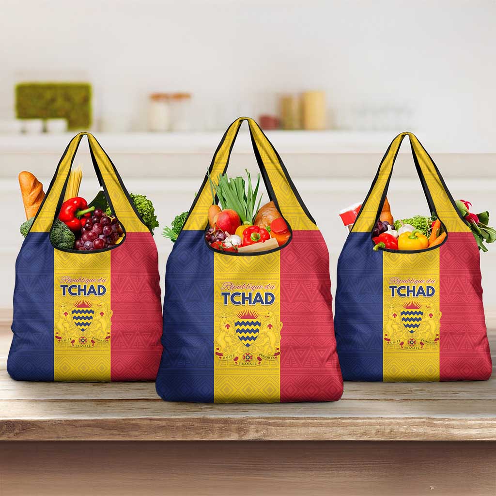 Chad Flag Style Grocery Bag African Pattern - African Pride