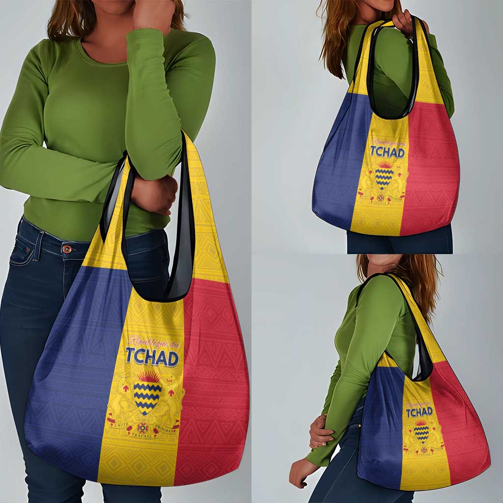 Chad Flag Style Grocery Bag African Pattern - African Pride