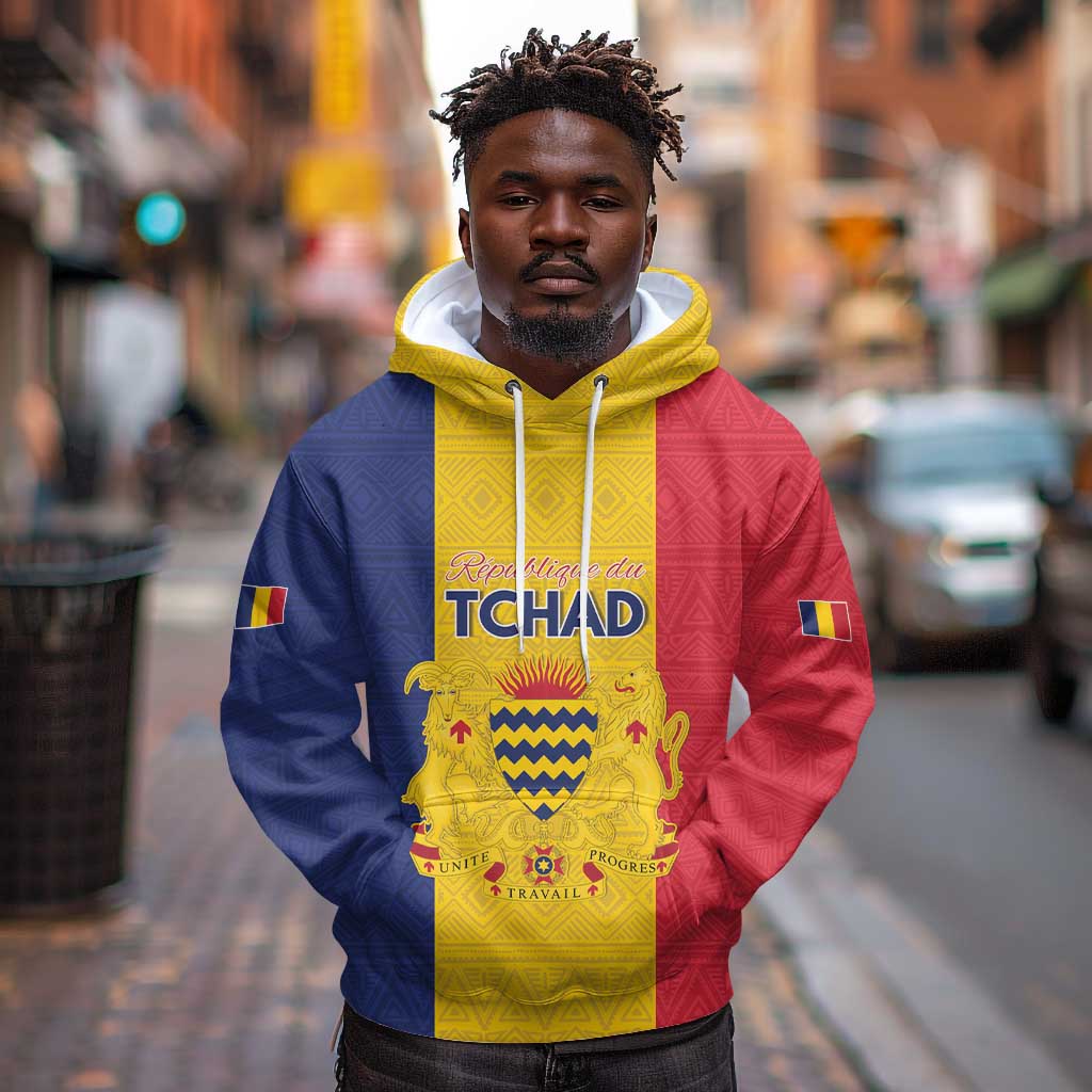 Personalized Chad Flag Style Hoodie African Pattern - African Pride