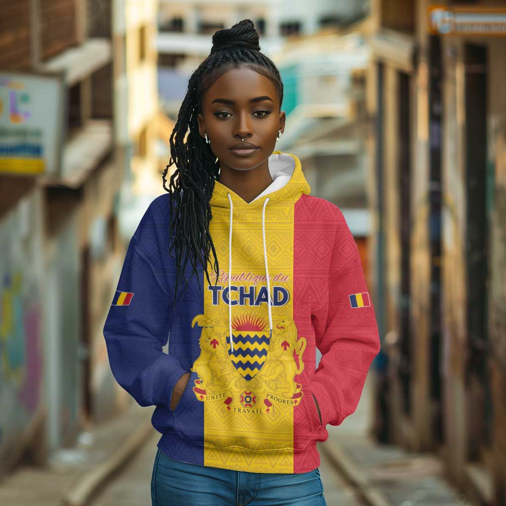 Personalized Chad Flag Style Hoodie African Pattern - African Pride
