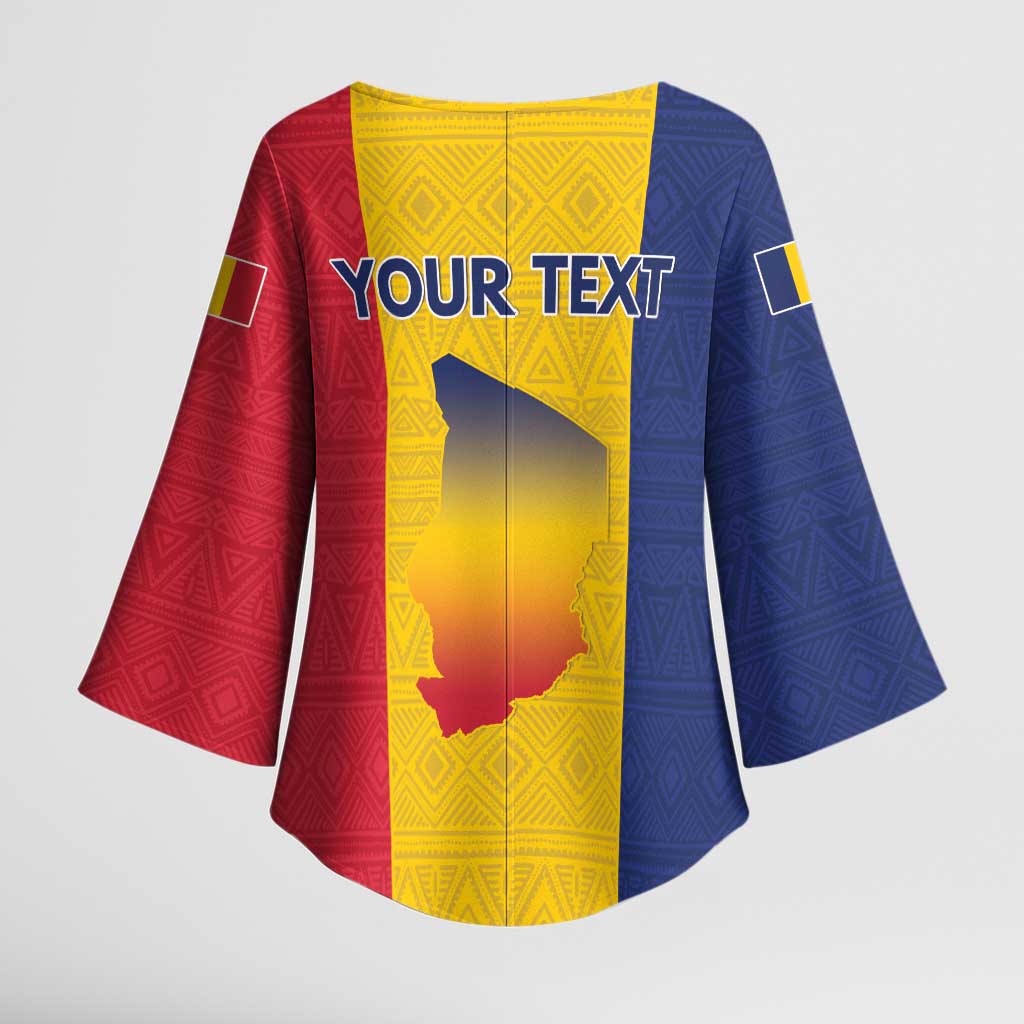 Personalized Chad Kimono Sleeve Blouse Coat Of Arms - Flag Style