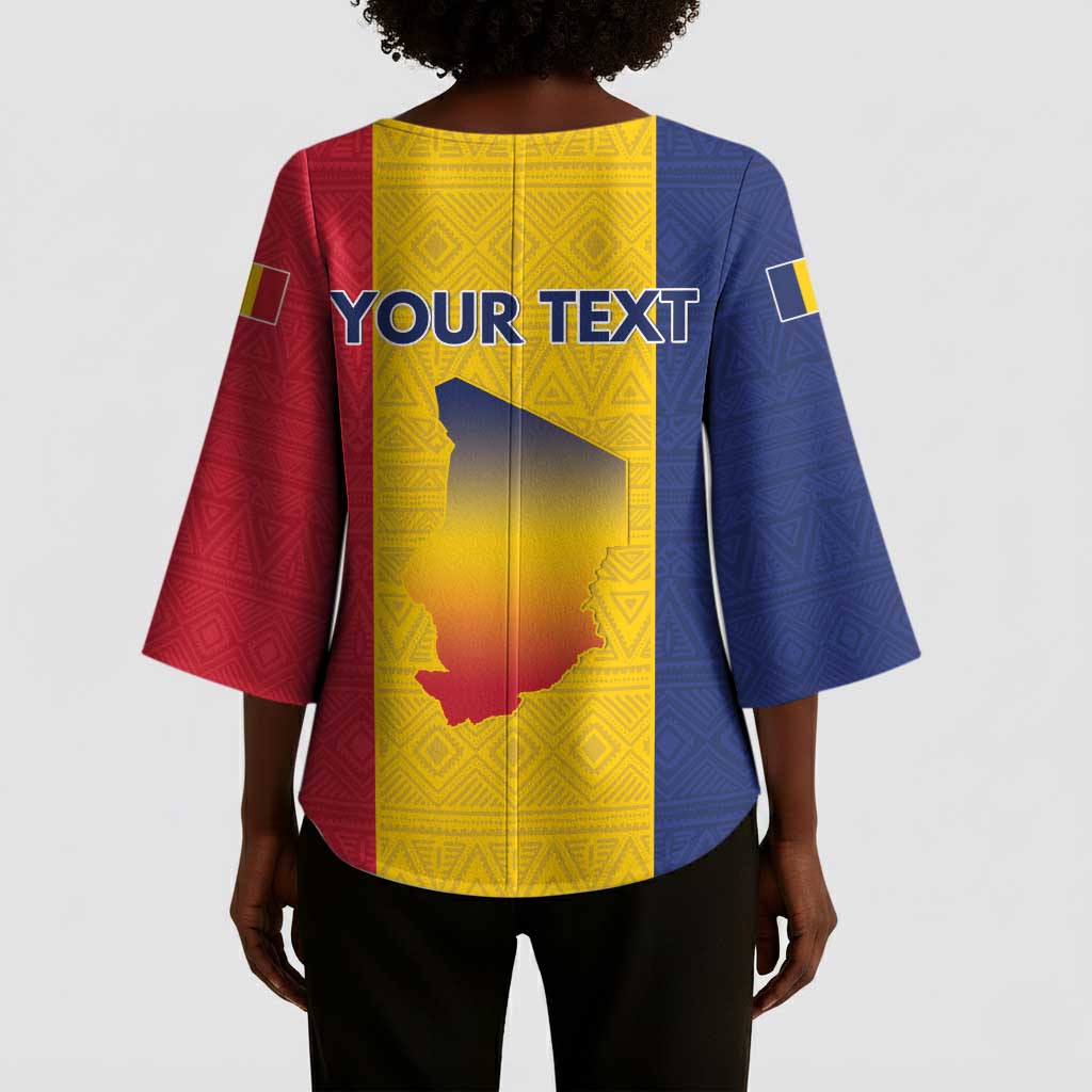Personalized Chad Kimono Sleeve Blouse Coat Of Arms - Flag Style