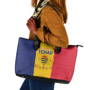 Chad Flag Style Leather Tote Bag African Pattern - African Pride