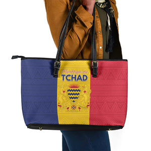 Chad Flag Style Leather Tote Bag African Pattern - African Pride