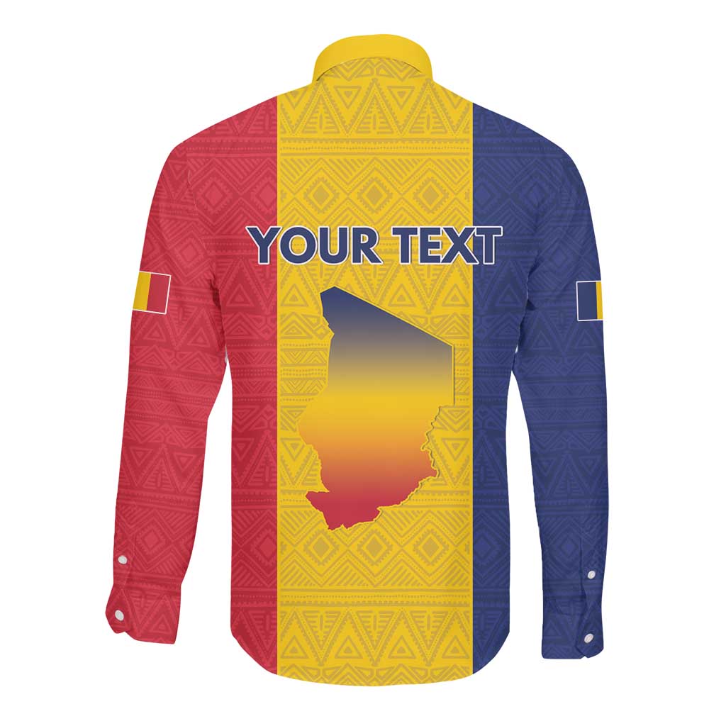 Personalized Chad Flag Style Long Sleeve Button Shirt African Pattern - African Pride