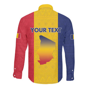 Personalized Chad Flag Style Long Sleeve Button Shirt African Pattern - African Pride