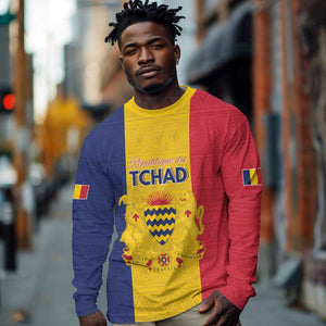 Personalized Chad Flag Style Long Sleeve Shirt African Pattern - African Pride