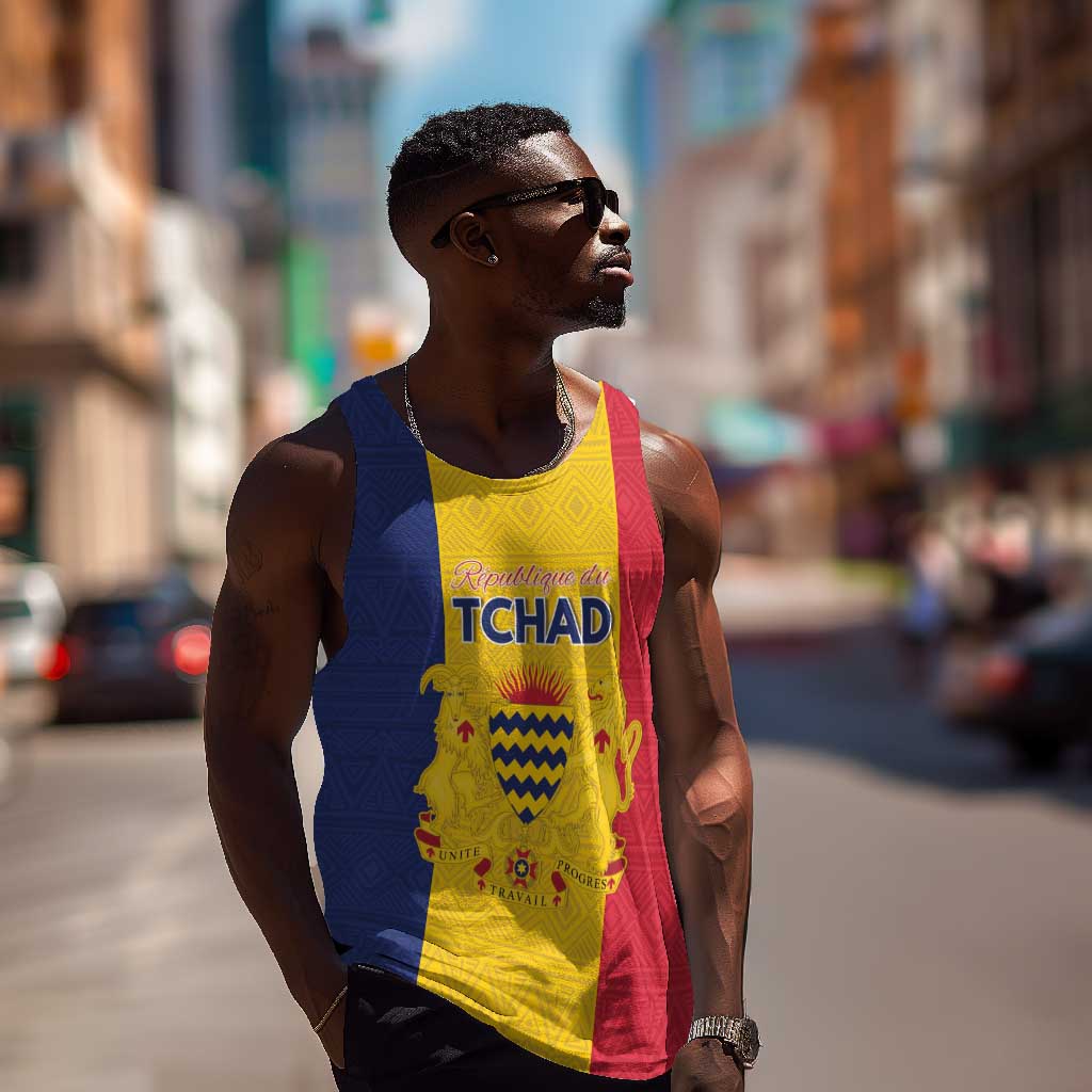 Personalized Chad Flag Style Men Tank Top African Pattern - African Pride