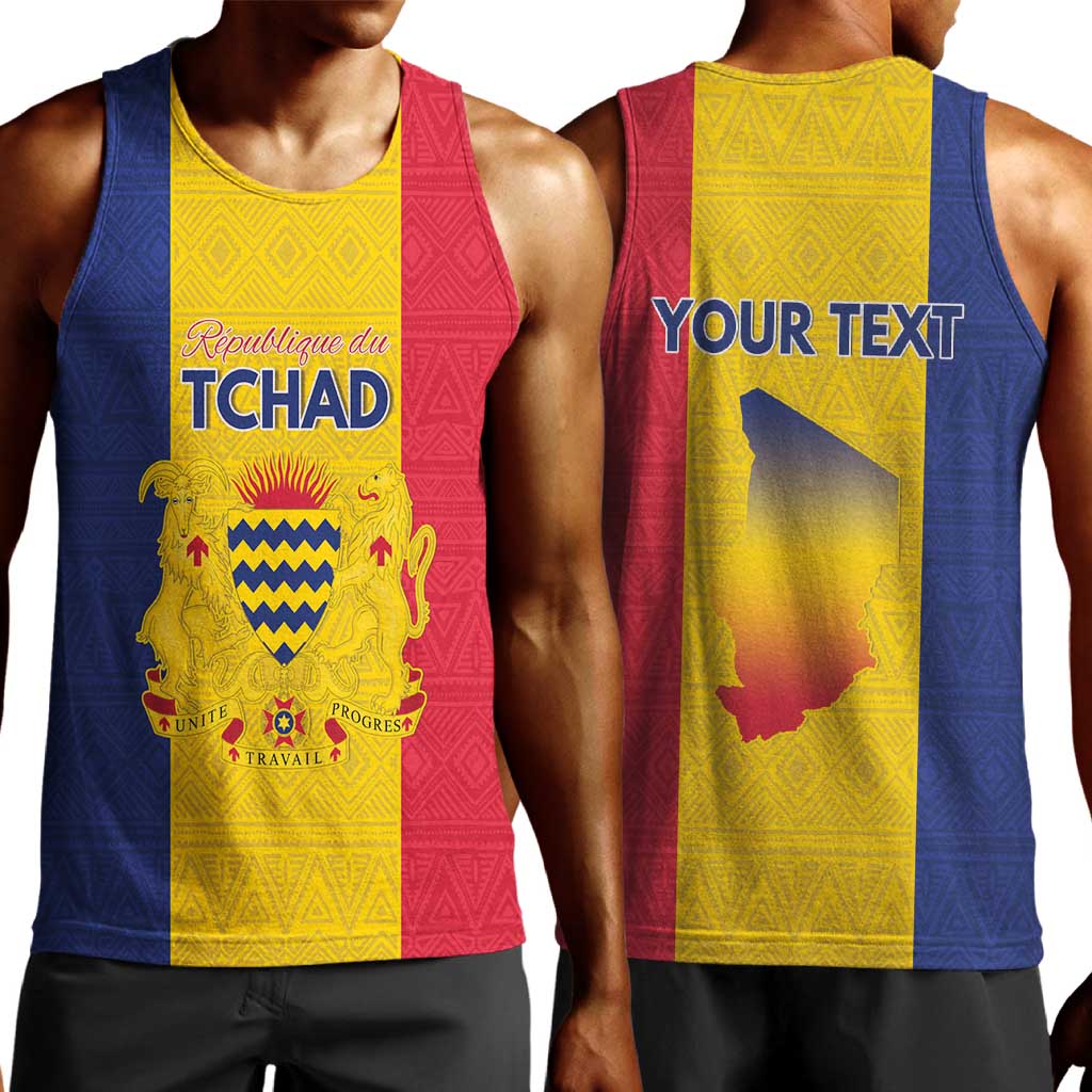 Personalized Chad Flag Style Men Tank Top African Pattern - African Pride