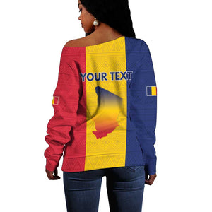 Personalized Chad Flag Style Off Shoulder Sweater African Pattern - African Pride