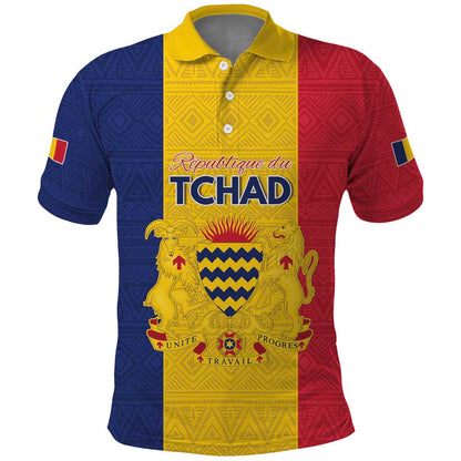 Personalized Chad Flag Style Polo Shirt African Pattern - African Pride