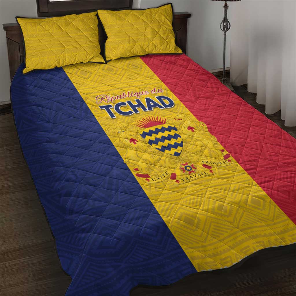 Chad Flag Style Quilt Bed Set African Pattern - African Pride
