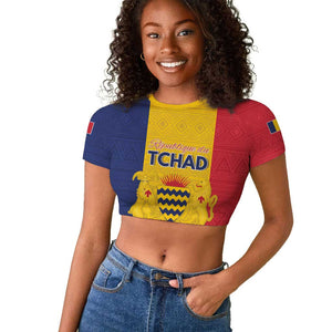 Personalized Chad Flag Style Raglan Cropped T shirt African Pattern - African Pride