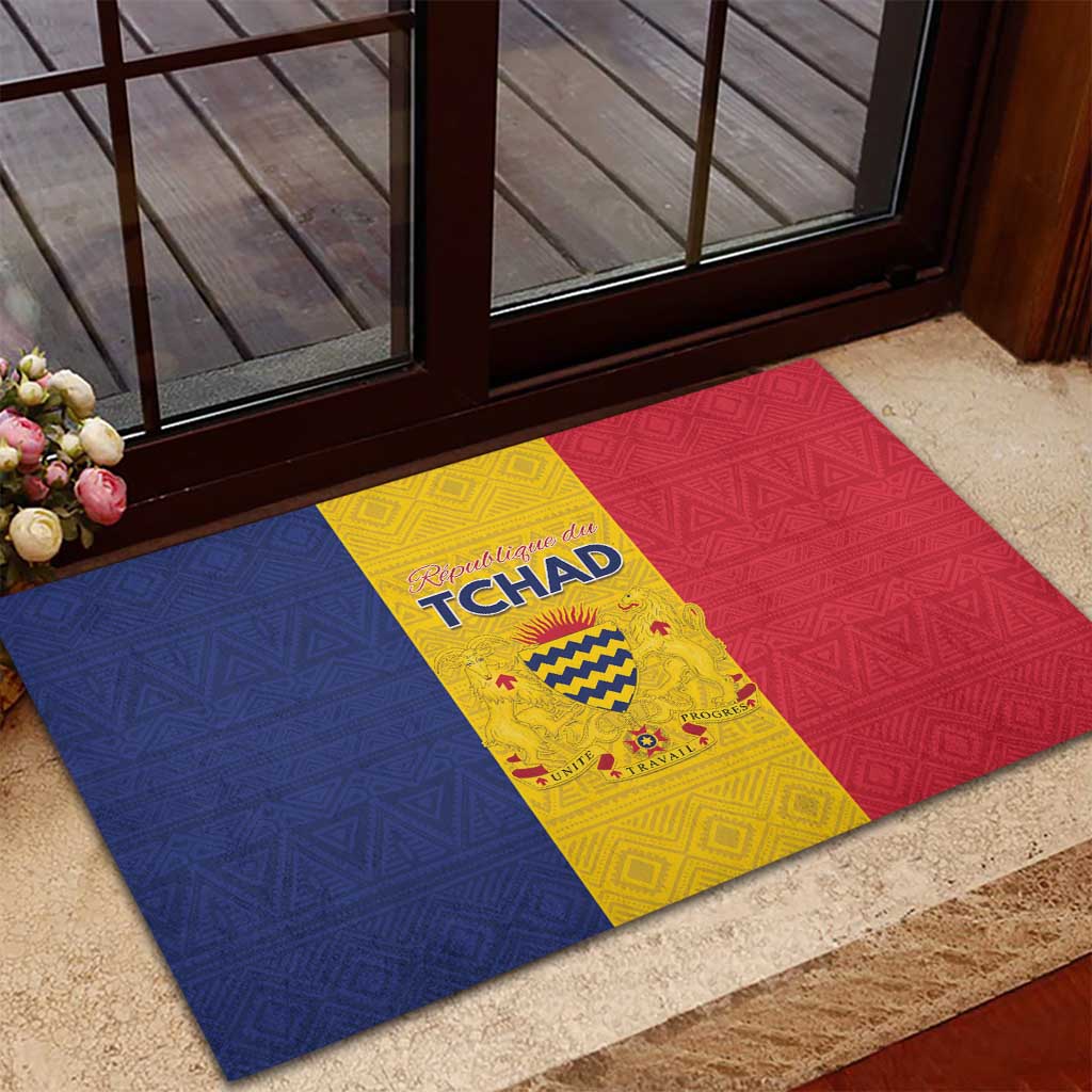 Chad Flag Style Rubber Doormat African Pattern - African Pride