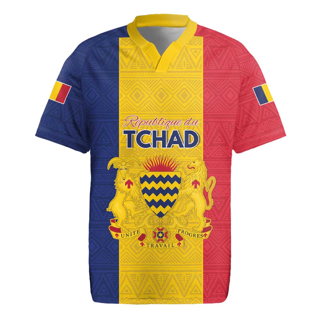 Personalized Chad Flag Style Rugby Jersey African Pattern by African Pride