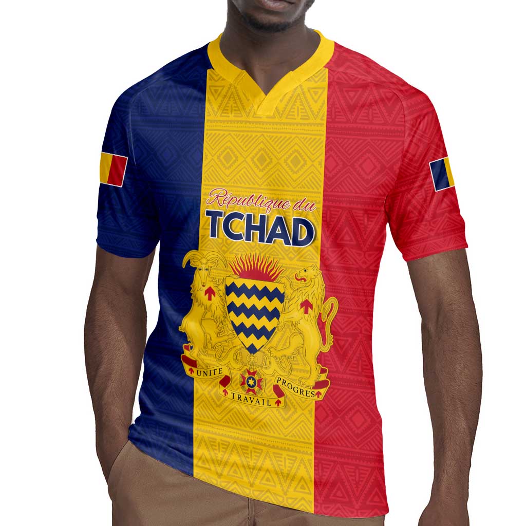 Personalized Chad Flag Style Rugby Jersey African Pattern - African Pride