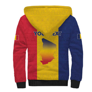 Personalized Chad Flag Style Sherpa Hoodie African Pattern - African Pride