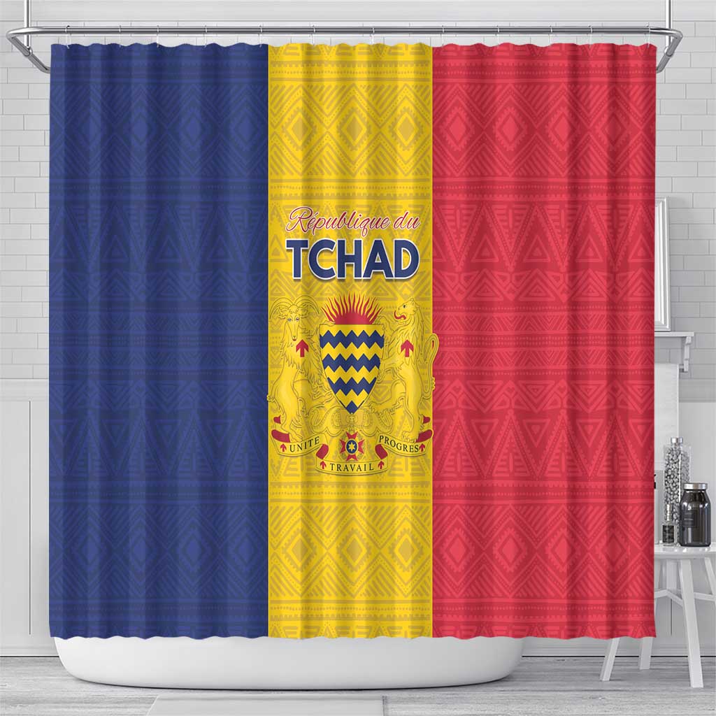 Chad Flag Style Shower Curtain African Pattern - African Pride