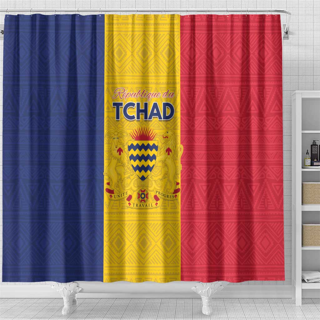 Chad Flag Style Shower Curtain African Pattern - African Pride