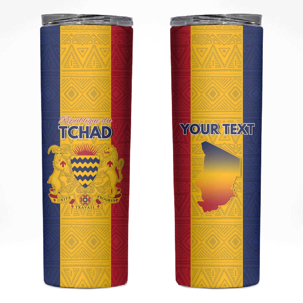 Personalized Chad Flag Style Skinny Tumbler African Pattern - African Pride