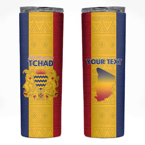 Personalized Chad Flag Style Skinny Tumbler African Pattern - African Pride