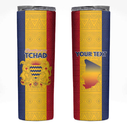 Personalized Chad Flag Style Skinny Tumbler African Pattern - African Pride